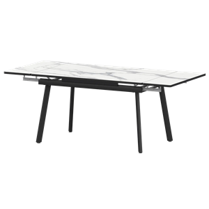 Стол раздвижной Гранд Обеденные столы в пластике Гранд 1400+300+300 (Н-3799) Мрамор Белый/Черный муар - фото 6487552
