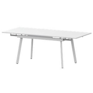 Стол раздвижной Гранд Обеденные столы в пластике Гранд 1400+300+300 (Н-3799) Супер Белый/Белый муар - фото 6487565