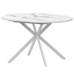 Стол раздвижной Грань 2 Обеденные столы в пластике Грань 2 1000+300 (Н-3783) Мрамор Белый/Белый муар - фото 6487677