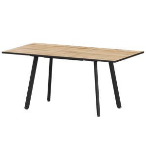 Стол раздвижной Альфа Обеденные столы в пластике Альфа 1100+300 (Н-3781) Дуб Вотан/Черный муар - фото 6487723