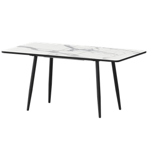 Стол раздвижной Бетта Обеденные столы в пластике Бетта 1100+300 R20 (Н-3813) Мрамор Белый/Черный муар - фото 6487875