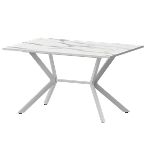 Стол нераздвижной Сириус Обеденные столы в пластике Сириус 1200 (Н-3825) Мрамор Белый/Белый муар - фото 6487884