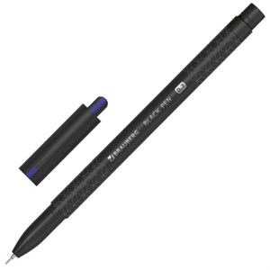 Ручка шариковая масляная BRAUBERG "BLACK PEN", СИНЯЯ, игольчатый узел 0,7 мм, линия письма 0,35 мм, 144325 - фото 6523453