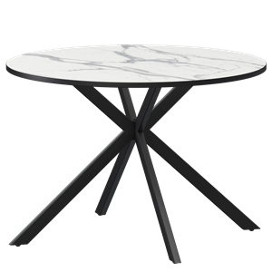 Стол нераздвижной Грань Обеденные столы в пластике Грань 900 (Н-3824) Мрамор Белый/Черный муар - фото 6533569