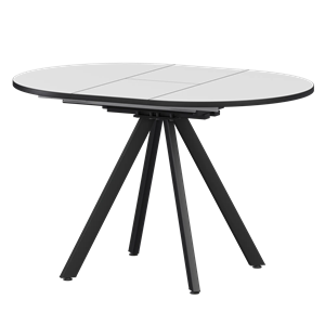 Стол раздвижной Байкал Мини Обеденные столы в пластике Байкал 900+300 (Н-3784) Супер Белый/Черный муар - фото 6533574