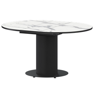 Стол раздвижной Амур Обеденные столы в пластике Амур 1000+300 (Н-3783) Мрамор Белый/Черный муар - фото 6533575