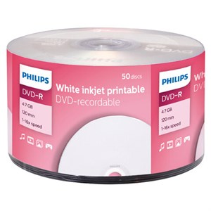 Диски DVD-R PHILIPS 4,7 Гб, 16x, Bulk (термоусадка без шпиля), поверхность для печати, КОМПЛЕКТ 50 шт., DM4I6U50F/97 - фото 6549740