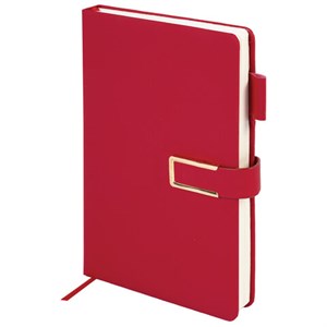 Ежедневник недатированный А5 143х210мм BRAUBERG Deluxe, под кожу, магнит 160л, красный, 117142 - фото 6585674
