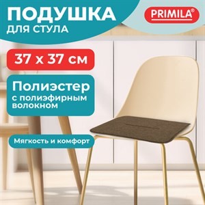Подушка на стул плоская "РОГОЖКА" 37x37см, полиэстер, коричневая, PRIMILA STANDARD, 700509 - фото 6603629