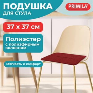 Подушка на стул плоская "РОГОЖКА" 37x37см, полиэстер, бордовая, PRIMILA STANDARD, 700510 - фото 6603630