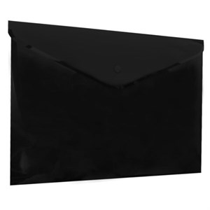 Папка-конверт с кнопкой прозрачная А4 BRAUBERG UNIVERSAL, до 100 листов, черная, 0,15 мм, 273072 - фото 6603653