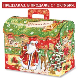 Подарок новогодний "СУНДУК СПЕШУ НА ПРАЗДНИК", НАБОР конфет 1000г, картонная коробка, МОСУПАК - фото 6616546