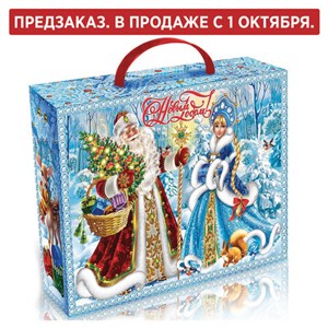 Подарок новогодний "УЗОРЫ ЗИМНИЕ", НАБОР конфет 1000 г, картонная коробка, МОСУПАК - фото 6616551