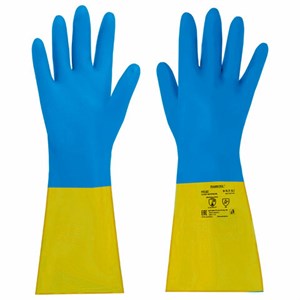 Перчатки латексно-неопреновые КЩС ULTRA NEOPRENE химически устойчивые, х/б напыление, р-р 9-9,5, L (большой) RABBITEX (РАББИТЕКС), 701115 - фото 6628980