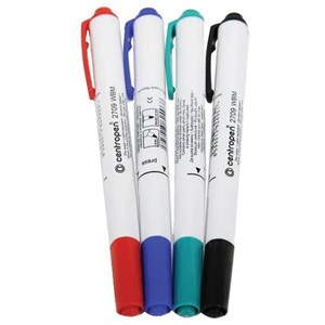 Маркеры для доски НАБОР 4 ЦВЕТА CENTROPEN "Dry-Wipe", круглый наконечник, 1,8 мм, 2709/4, 527090405 - фото 6644817