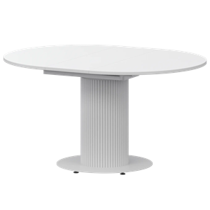 Стол раздвижной Амур Обеденные столы в пластике Амур 1000+300 (Н-3783) Супер Белый/Белый муар - фото 6658353