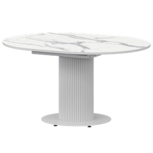 Стол раздвижной Амур Обеденные столы в пластике Амур 1000+300 (Н-3783) Мрамор Белый/Белый муар - фото 6658354