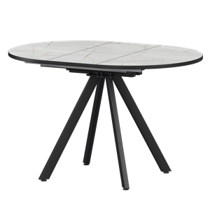 Стол раздвижной Байкал Обеденные столы в пластике Байкал 1000+300 (Н-3783) Серый Каспий/Черный муар - фото 6658356