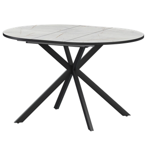 Стол раздвижной Грань 2 Обеденные столы в пластике Грань 2 1000+300 (Н-3783) Серый Каспий/Черный муар - фото 6658377