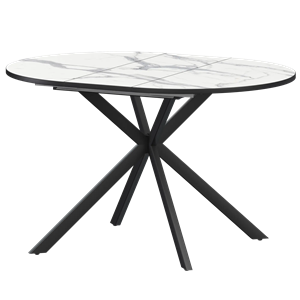 Стол раздвижной Грань Обеденные столы в пластике Грань 900+300 (Н-3784) Мрамор Белый/Черный муар - фото 6658381