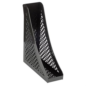 Лоток вертикальный для бумаг BRAUBERG ECO, 240х80х290 мм, сетчатый, черный, 239014 - фото 6695099