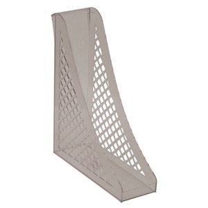 Лоток вертикальный для бумаг BRAUBERG ECO, 240х80х290 мм, сетчатый, дымчатый, 239015 - фото 6843797