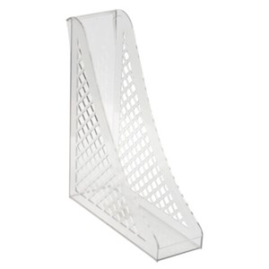 Лоток вертикальный для бумаг BRAUBERG ECO, 240х80х290 мм, сетчатый, прозрачный, 239016 - фото 6843798