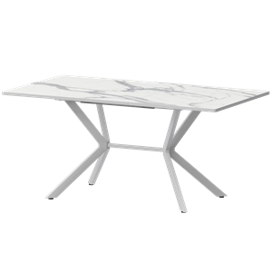 Стол раздвижной Сириус Обеденные столы в пластике Сириус 1200+300 R20 (Н-3831) Мрамор Белый/Белый муар - фото 6869412