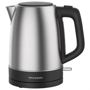 Чайник BRASSON (БРАССОН) KT-040, 1,7 л, 2200 Вт, индикатор уровня воды, сталь, черный, 455192 - фото 6881626