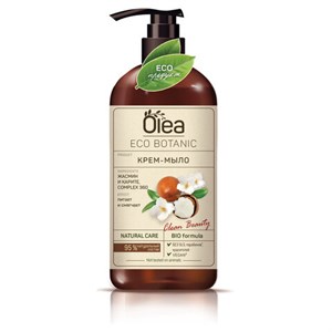Мыло-крем 450мл OLEA Eco Botanic "Жасмин и Карите", дозатор, 11255 - фото 6907385