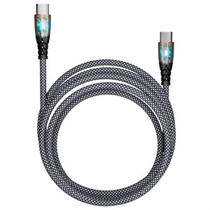 Кабель Type-C - Type-C, 1 м, 3 А, SMARTBUY, для быстрой зарядки и передачи данных, черный, FCTRANSP-BLACK - фото 6942089