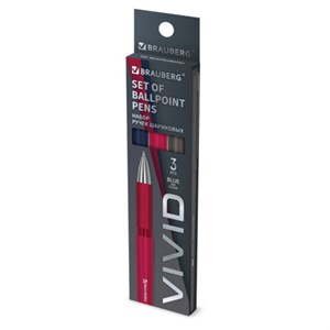 Ручки шариковые с грипом BRAUBERG "VIVID", НАБОР 3 ШТУКИ, СИНИЕ, SOFT TOUCH покрытие, узел 0,7 мм, линия письма 0,35 мм, 144401 - фото 6971959