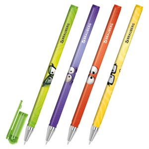 Ручка шариковая с принтом BRAUBERG "МОНСТРИКИ", СИНЯЯ, SOFT TOUCH покрытие, узел 0,7 мм, линия письма 0,35 мм, 144482 - фото 6971971