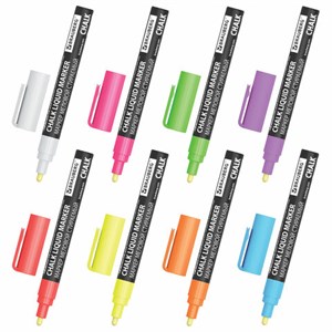 Маркеры меловые CHALK LIQUID MARKER, НЕОН, НАБОР 8 ЦВЕТОВ, 3 мм, стираемые, BRAUBERG "CHALK", 152597 - фото 6971982