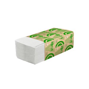 Полотенца бум. 250шт FOCUS (Система H3) Eco, 1-сл, белые, КОМПЛЕКТ 15пач, 23х20,5см,, 5083742 - фото 7047830