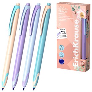 Ручка-роллер автоматическая ERICH KRAUSE TipFlow Pastel Bloom, СИНЯЯ, корпус ассорти,, 63705 - фото 7135868