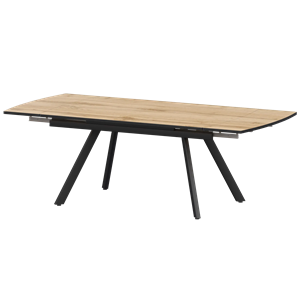 Стол раздвижной Фаворит Обеденные столы в пластике Фаворит 1400+300 (Н-3791) Дуб Вотан/Черный муар - фото 7135877