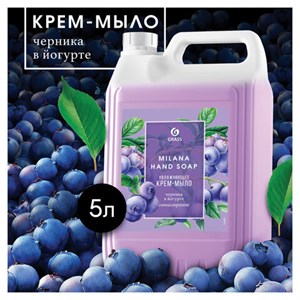 Мыло-крем жидкое 5 кг, GRASS MILANA "Черника в йогурте", 126305 - фото 7150127