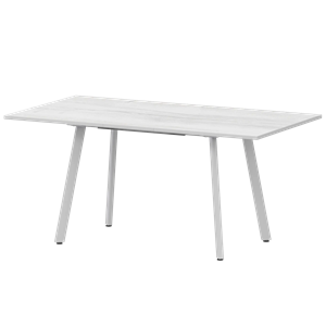 Стол раздвижной Альфа Обеденные столы в пластике Альфа 1200+300 R20 Фрост/Белый муар - фото 7150362