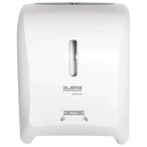 Диспенсер для полотенец в рулонах LAIMA PROFESSIONAL SUPER (H1), механический, ABS-пластик, белый, 609506 - фото 7235827