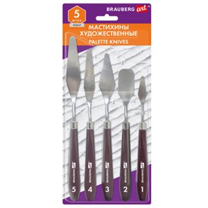 Мастихины художественные, набор 5 штук, BRAUBERG ART DEBUT, 192683 - фото 7284215