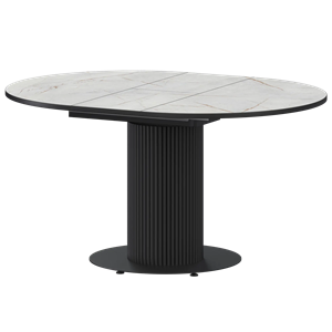 Стол раздвижной Амур Обеденные столы в пластике Амур 1000+300 (Н-3783) Серый Каспий/Черный муар - фото 7338044