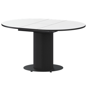 Стол раздвижной Амур Обеденные столы в пластике Амур 1000+300 (Н-3783) Супер Белый/Черный муар - фото 7338046