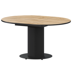 Стол раздвижной Амур Обеденные столы в пластике Амур 1000+300 (Н-3783) Дуб Вотан/Черный муар - фото 7338053