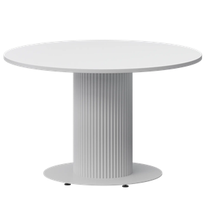 Стол нераздвижной Амур Обеденные столы в пластике Амур 1000 (Н-3822) Супер Белый/Белый муар - фото 7338054