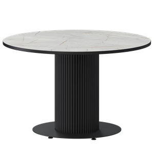 Стол нераздвижной Амур Обеденные столы в пластике Амур 1000 (Н-3822) Серый Каспий/Черный муар - фото 7338058