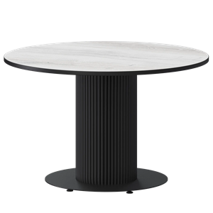 Стол нераздвижной Амур Обеденные столы в пластике Амур 1000 (Н-3822) Фрост/Черный муар - фото 7338060