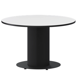 Стол нераздвижной Амур Обеденные столы в пластике Амур 1000 (Н-3822) Супер Белый/Черный муар - фото 7338061