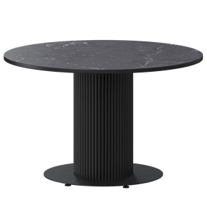 Стол нераздвижной Амур Обеденные столы в пластике Амур 1000 (Н-3822) Даркстоун/Черный муар - фото 7338064