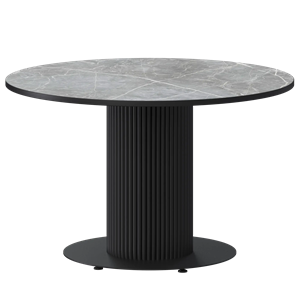 Стол нераздвижной Амур Обеденные столы в пластике Амур 1000 (Н-3822) Фаерстоун/Черный муар - фото 7338065